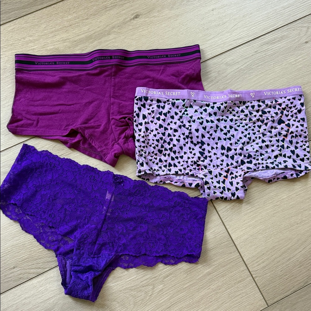 Victoria's Secret Purple and Lavender Panty Trio